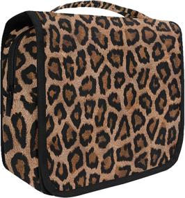 img 4 attached to 🐆 Hanging Leopard Toiletry Cosmetics Organizer: Maximize Storage and Style