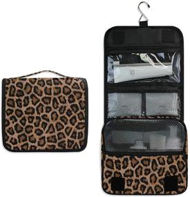 img 3 attached to 🐆 Hanging Leopard Toiletry Cosmetics Organizer: Maximize Storage and Style