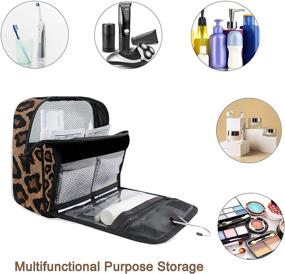 img 1 attached to 🐆 Hanging Leopard Toiletry Cosmetics Organizer: Maximize Storage and Style