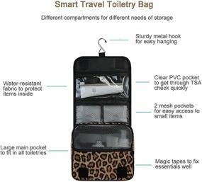 img 2 attached to 🐆 Hanging Leopard Toiletry Cosmetics Organizer: Maximize Storage and Style