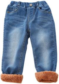 img 4 attached to 👖 Fleece Lined Denim Jeans Pants for Boys by Ameyda
