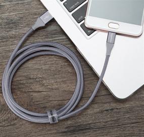 img 1 attached to 🔌 High-quality Amazon Basics Double Braided Nylon USB 2.0 A to Micro B Charger Cable - 6 Feet, Dark Gray