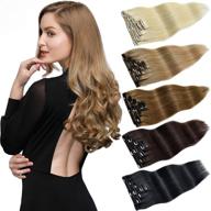 rosebud 18 inch double weft 5pcs 10 clips set blonde hair extensions - thick remy human hair for women logo