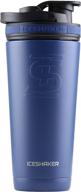 🥤 ice shaker stainless steel insulated water bottle protein mixing cup (as seen on shark tank) - gronk shaker (navy 26 oz) - the ultimate fitness companion! logo