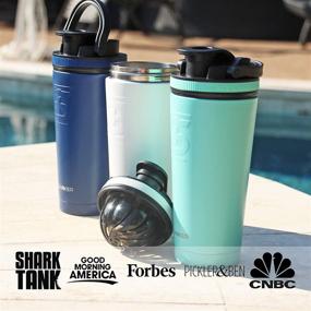 img 2 attached to 🥤 Ice Shaker Stainless Steel Insulated Water Bottle Protein Mixing Cup (As seen on Shark Tank) - Gronk Shaker (Navy 26 oz) - The Ultimate Fitness Companion!