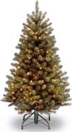 national tree company pre-lit artificial green christmas tree, north valley spruce, 4.5 feet, white lights, stand included logo