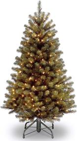 img 4 attached to National Tree Company Pre-Lit Artificial Green Christmas Tree, North Valley Spruce, 4.5 Feet, White Lights, Stand Included