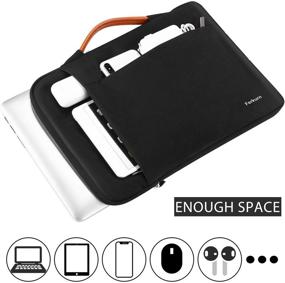 img 3 attached to 👝 Ferkurn 11.6 inch Chromebook Case 11-12 inch Laptop Sleeve Case - Compatible with MacBook Air 11-12in, iPad Pro/Mini, EliteBook, Samsung - Protective Waterproof Chromebook Sleeve with Handle - Ideal for Girls and Boys