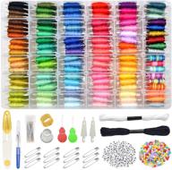 🎁 complete 962pcs friendship bracelet string kit: 110 colorful embroidery threads, 800 beads, and 52 cross stitch tools with labeled embroidery thread numbers - perfect gift for creative production! logo