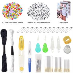 img 3 attached to 🎁 Complete 962Pcs Friendship Bracelet String Kit: 110 Colorful Embroidery Threads, 800 Beads, and 52 Cross Stitch Tools with Labeled Embroidery Thread Numbers - Perfect Gift for Creative Production!