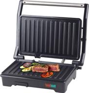 🥪 ceramic plate stainless steel panini press grill and sandwich maker with 180 degree opening логотип