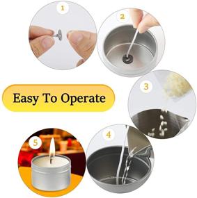 img 1 attached to 🕯️ Howemon DIY Candle Making Kit: Complete Supplies for Arts & Crafts – Pouring Pot, 50 Cotton Wicks, Candle Wicks Holder, Beeswax, Spoon & Candles Tins