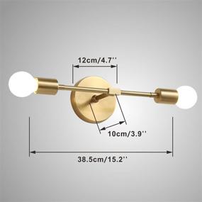 img 1 attached to 🌟 Современная светильник настенный торшер середины века в промышленном стиле с 2-мя лампами из минималистичной грубой латуни для освещения спальни (1 шт) - KCO Lighting (Золотой)