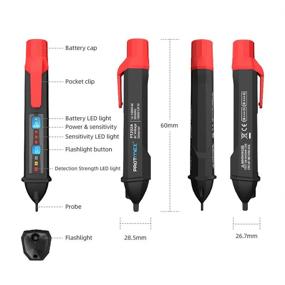 img 3 attached to Protmex AC Voltage Tester Pen - Non Contact Voltage Detector with Adjustable Sensitivity, Electrical Circuit Testers, Flashlight and Buzzer Alarm - Multi Range AC 12-1000V, Live/Null Wire Judgment