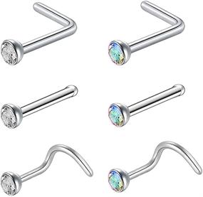 img 4 attached to BodyAce 4 6Pcs Titanium Piercing Jewelry