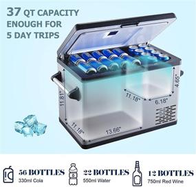 img 2 attached to Keep Your Food and Drinks Fresh Anywhere with the Car Refrigerator 37 Quart Cooler - Perfect for Camping, Truck RV, and Home Use".