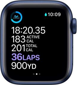 img 1 attached to Renewed Apple Watch Series 6 (GPS, 40mm) Blue 🕰️ Aluminum Case with Navy Sport Band - Get Yours Now!