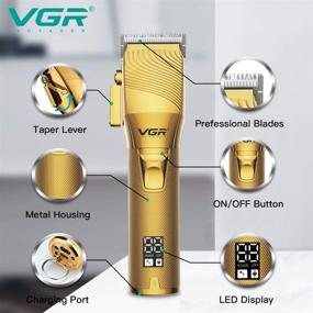 img 1 attached to 💇 VGR Electrical Hair Cutter: Professional Cordless Hair Clippers for Men with LED Display and USB Charging - Model V-280 (GOLD)