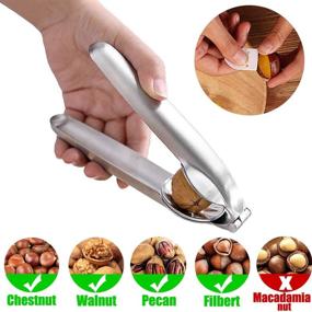 img 2 attached to 🌰 Artcome Nut Cracker Chestnut Clip Walnut Almonds Hazelnuts Pliers Metal Nut Opener Plier with 2 Picks - Multifunctional Chestnut Opener for Effortless Nut Cracking