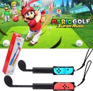 🏌️ enhance your mario golf super rush experience with joy-con golf club for nintendo switch/switch oled - mario golf games accessories, black (2 pack) logo