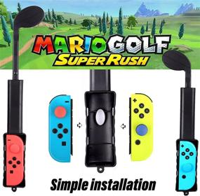img 3 attached to 🏌️ Enhance Your Mario Golf Super Rush Experience with Joy-Con Golf Club for Nintendo Switch/Switch OLED - Mario Golf Games Accessories, Black (2 Pack)