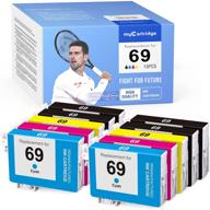 🖨️ mycartridge remanufactured ink cartridge replacement epson 69 high yield - works with workforce 30, 610, 615, 1100, 1300, stylus c120, cx5000, cx6000, cx8400, cx9400fax printer - 10-pack (4 black, 2 cyan, 2 magenta, 2 yellow) logo