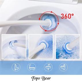 img 1 attached to 🧻 Topo Bear Toilet Scrubber: Convenient Toilet Wand Kit with 8 Brush Head Refills and Cleaning Fluid