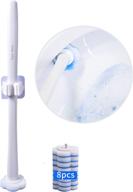 🧻 topo bear toilet scrubber: convenient toilet wand kit with 8 brush head refills and cleaning fluid logo