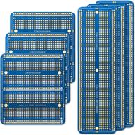 electrocookie large pcb prototype board kit: gold-plated solderable breadboards for diy electronics projects – 6 multi-pack, blue logo