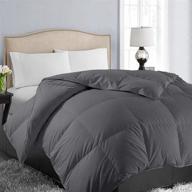 🛏️ easeland all season soft quilted comforter: queen size reversible duvet insert for winter & summer - dark grey, 88x88 inches logo