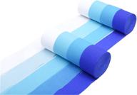 decorative colorful crepe paper streamers - 8 large rolls, 2in x 120ft - perfect for birthday parties, festivals, weddings, backdrops, photo booths, flower making, blue themed events logo