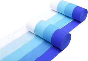 img 1 attached to Decorative Colorful Crepe Paper Streamers - 8 Large Rolls, 2in x 120ft - Perfect for Birthday Parties, Festivals, Weddings, Backdrops, Photo Booths, Flower Making, Blue Themed Events