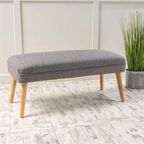 img 2 attached to 🛋️ Stylish and Versatile: Christopher Knight Home Desdemona Fabric Ottoman in Light Grey