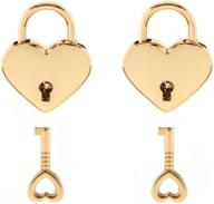 💛 stylish gold heart shaped padlock mini lock set - ideal for jewelry, storage boxes, diaries & books! логотип