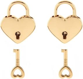 img 4 attached to 💛 Stylish Gold Heart Shaped Padlock Mini Lock Set - Ideal for Jewelry, Storage Boxes, Diaries & Books!