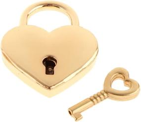 img 3 attached to 💛 Stylish Gold Heart Shaped Padlock Mini Lock Set - Ideal for Jewelry, Storage Boxes, Diaries & Books!