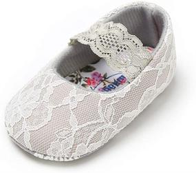 img 4 attached to 👶 CLOUCKY Lace Baby Girls Shoes: Stylish & Non-Slip Infant Princess Soft Walkers