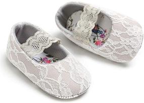 img 3 attached to 👶 CLOUCKY Lace Baby Girls Shoes: Stylish & Non-Slip Infant Princess Soft Walkers