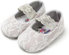 img 2 attached to 👶 CLOUCKY Lace Baby Girls Shoes: Stylish & Non-Slip Infant Princess Soft Walkers