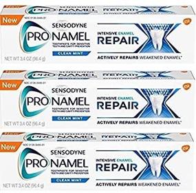 img 3 attached to 🦷 Sensodyne ProNamel, Clean Mint, Intensive Repair - Pack of 3 (3.4oz) - Effective Dental Sensitivity Relief