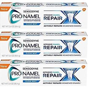 img 2 attached to 🦷 Sensodyne ProNamel, Clean Mint, Intensive Repair - Pack of 3 (3.4oz) - Effective Dental Sensitivity Relief