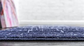 img 2 attached to 🏃 Stylish Blue/Navy Blue Runner Rug from Unique Loom Del Mar Collection - Modern Contemporary Design, 2' 0 x 6' 0