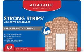 img 4 attached to 💪 All Health Heavy Fabric Strong Strip, Tan, 60 Count: Durable Bandages for Optimal Wound Protection