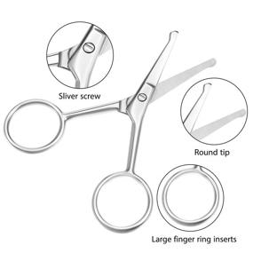 img 2 attached to Scissors Stainless Eyebrows Moustache Grooming Shave & Hair Removal