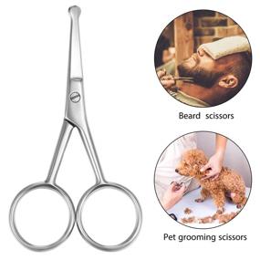 img 3 attached to Scissors Stainless Eyebrows Moustache Grooming Shave & Hair Removal