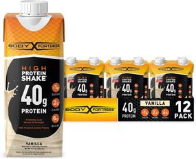 img 4 attached to 🥛 40g Protein Shake, Vanilla Flavor, 11oz Ready-to-Drink Pack of 12 - Body Fortress