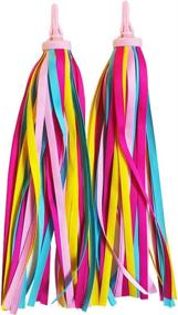 img 4 attached to 🚲 Colorful Polyester Bike Streamers: Vibrant Bicycle Handlebar Decorations for Kids - MOHLX Bike Grips Tassel Streamers and Baby Carrier Accessories