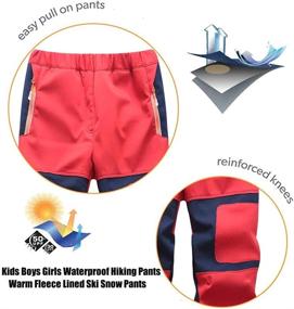 img 2 attached to Linlon Kids Fleece Lined Waterproof Hiking Pants: Stay Warm & Dry in Outdoor Adventures