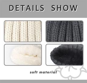 img 2 attached to Pilipala Womens Knit Beanies Hats: Stay Cozy with Fur Pom Bobble Hat & Cable Design