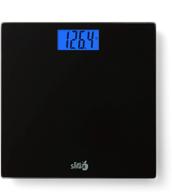🚀 eatsmart precision digital bathroom scale: 400 pound capacity, sleek black design logo